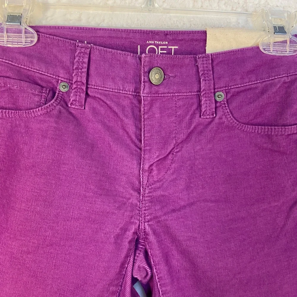 LOFT modern straight corduroy pants, magenta pink, size 24 petite - Picture 4 of 16